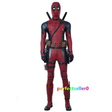 Deadpool Cosplay Mask Costume Red Deadpool Set Jumpsuit Halloween Shoe Accessory