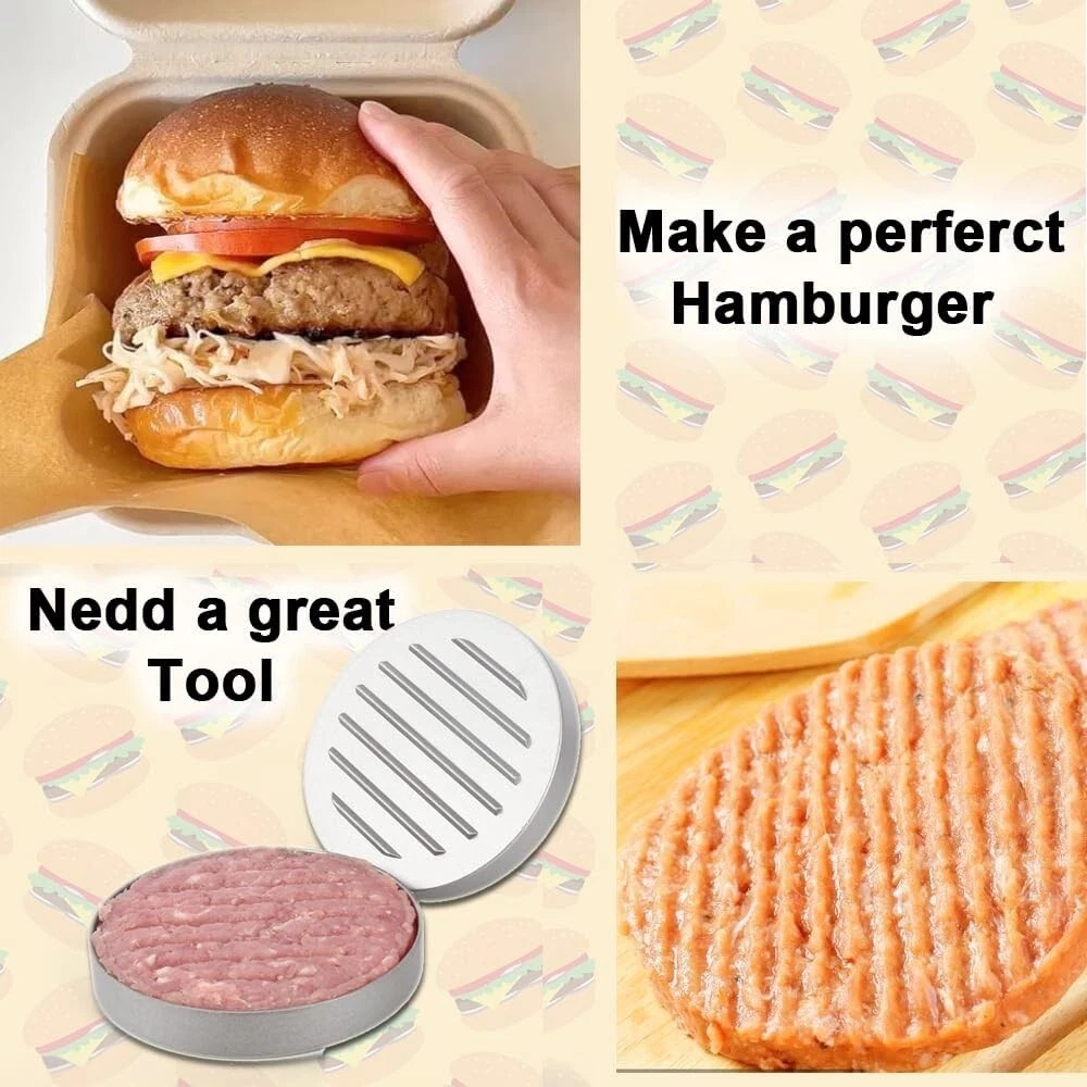Prensa de hamburguesas antiadherente redonda aplastador de hamburguesas hamburguesa aplastante resistente Reino Unido
