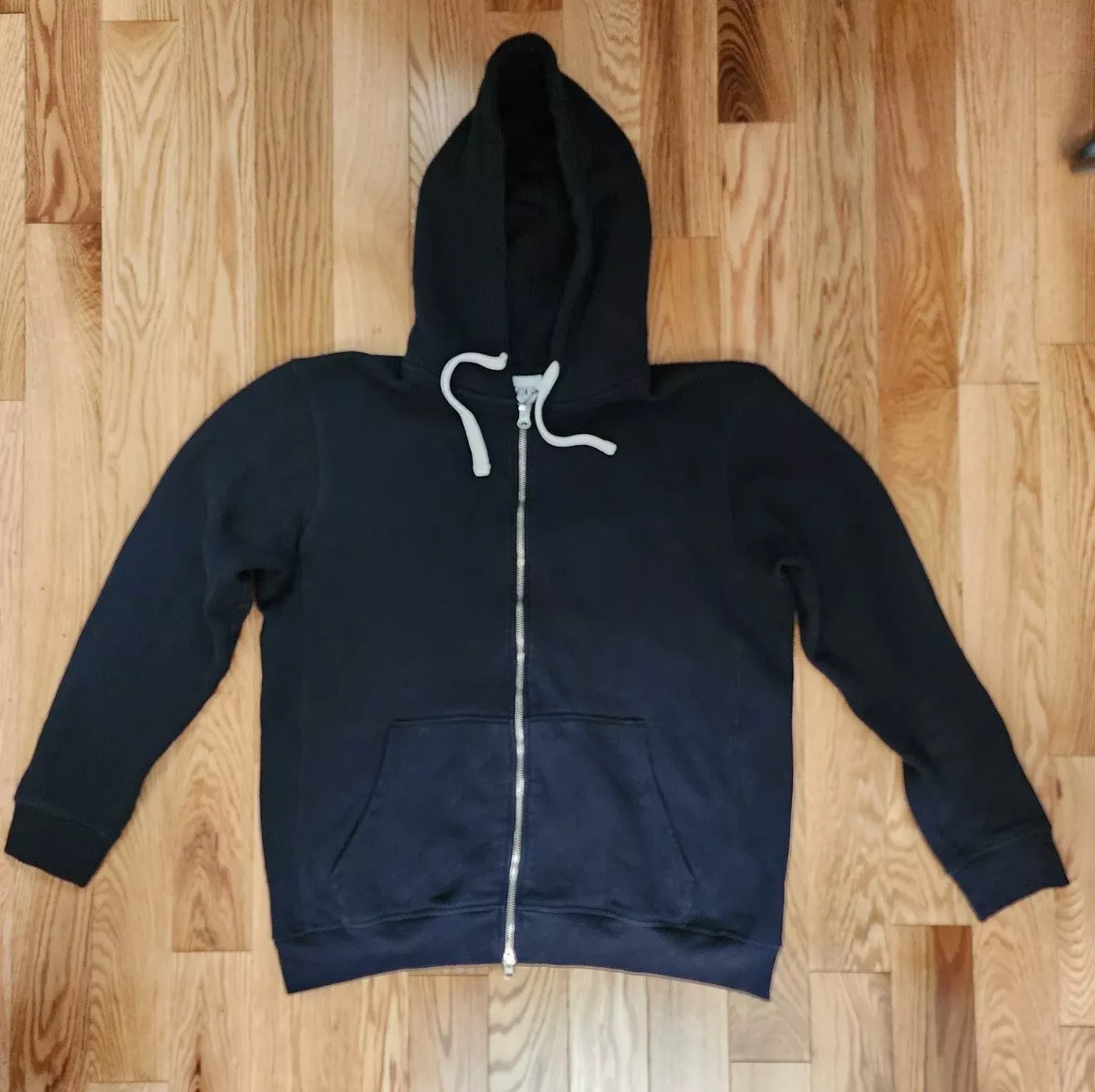 Zara Men’s Blue Cotton Blend Zip Up Hoodie Size L large