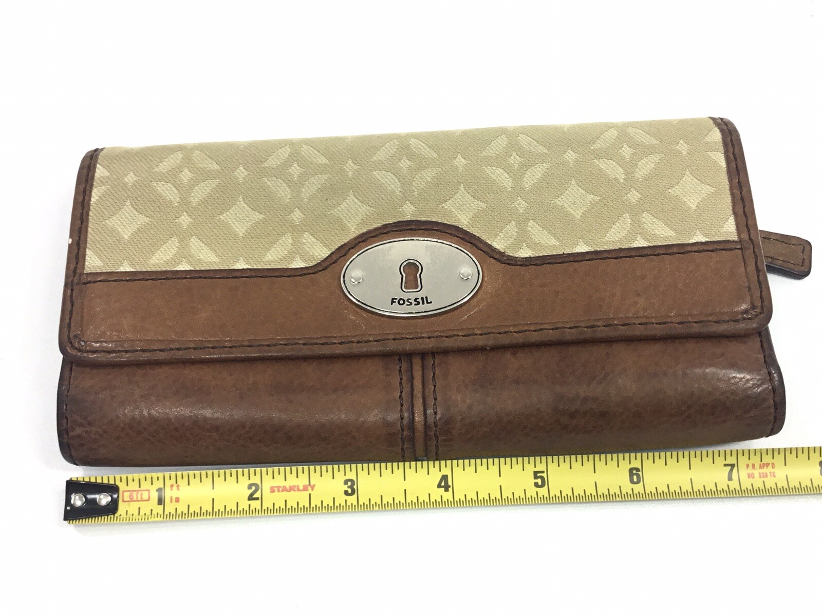FOSSIL TRI MULTIFUNCTION BROWN LEATHER WALLET - image 4