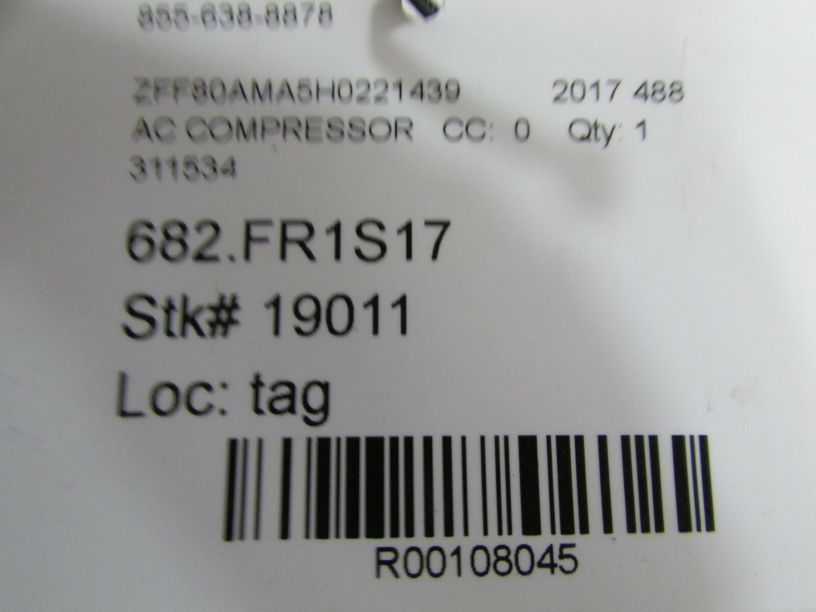 Ferrari 488, AC Compressor, Used, P/N 311534