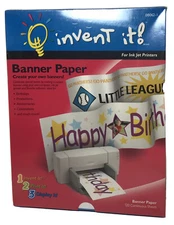 Invent It! Banner Paper NIB 120 Continuous Sheets For Ink Jet Printers