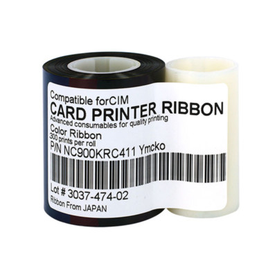 NC900KRC411 YMCKO Ribbon for CIM K300C K400C Printers 300 Image Print ...