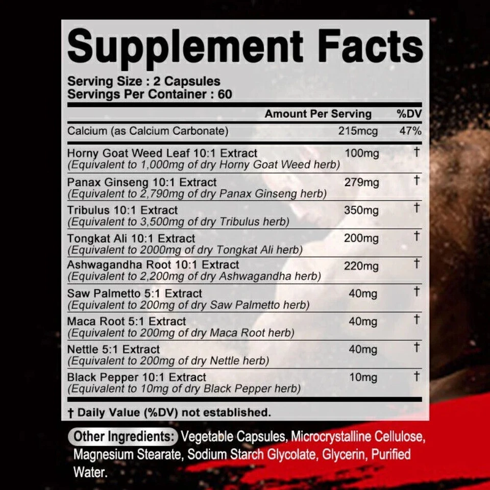 Testobooster Kapseln - Testo für Muskelaufbau - Testosteron Booster Potenz - Bild 2 von 4