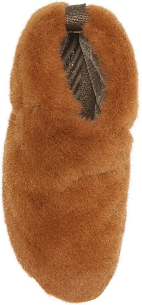 SAOLA NIB $325 Rag & Bone Eira Plush Faux Fur Slipper Rubber Sole Camel Sz 7.5