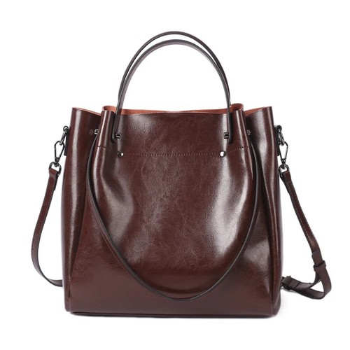 Borsa donna in pelle tote bag pelle bovina borsa a tracolla alta capacità borsetta - Foto 29 di 29