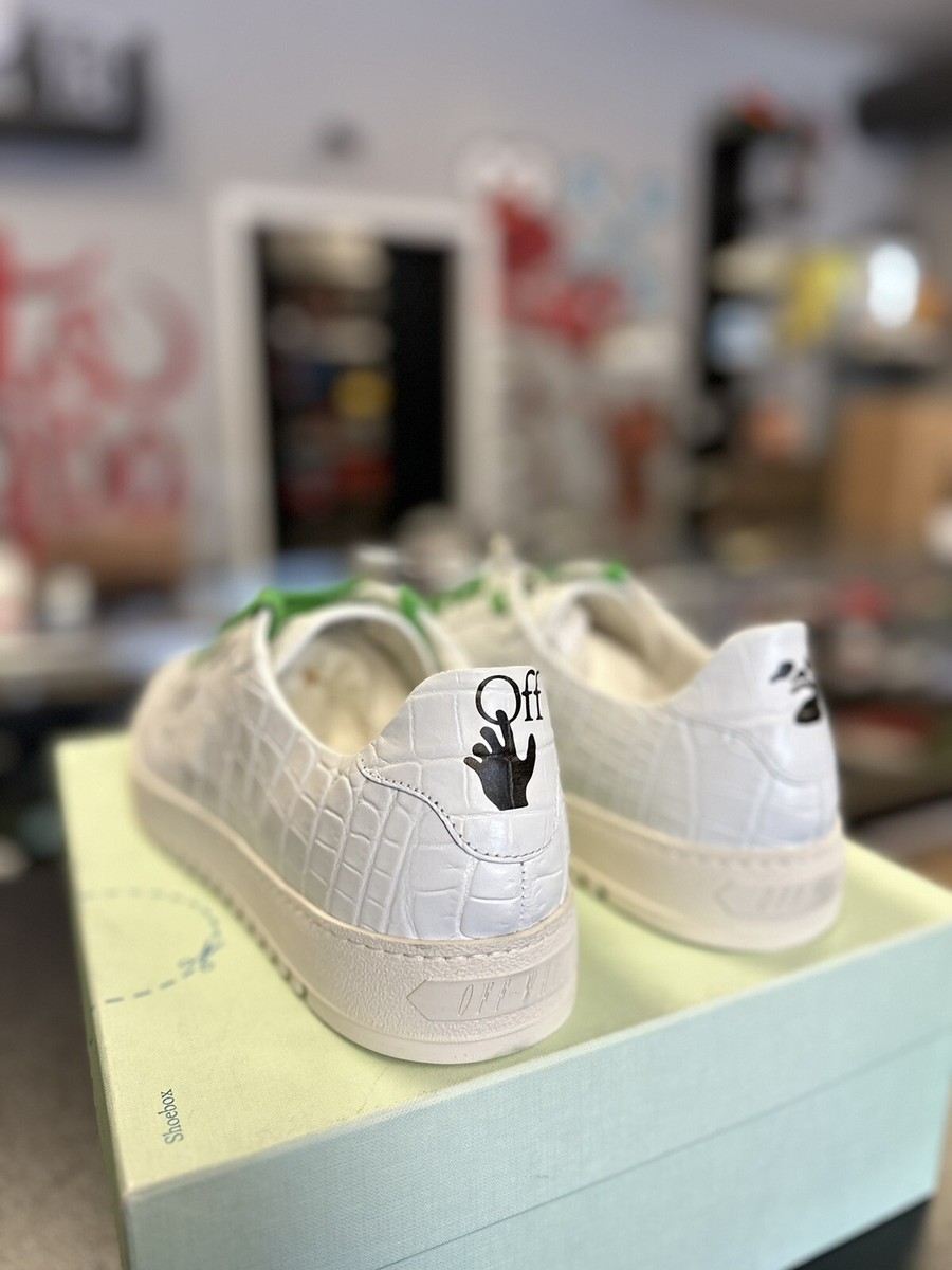 Size 12US/45EU OFF-WHITE C/O VIRGIL ABLOH White Croco Leather Low