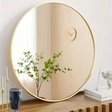 ZUNMOS Round Thick- Framed Vanity Mirror Decorative Wall Hanging for Dresser