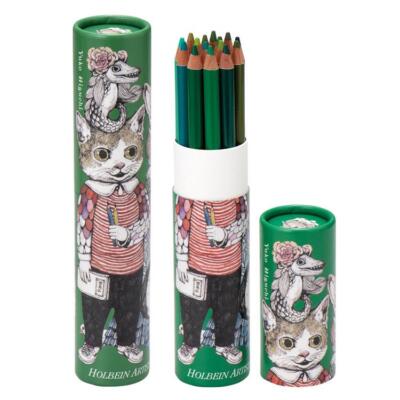 Holbein Yuko Higuchi Collaboration Künstler Farbstifte 15 Farben grünlich Set