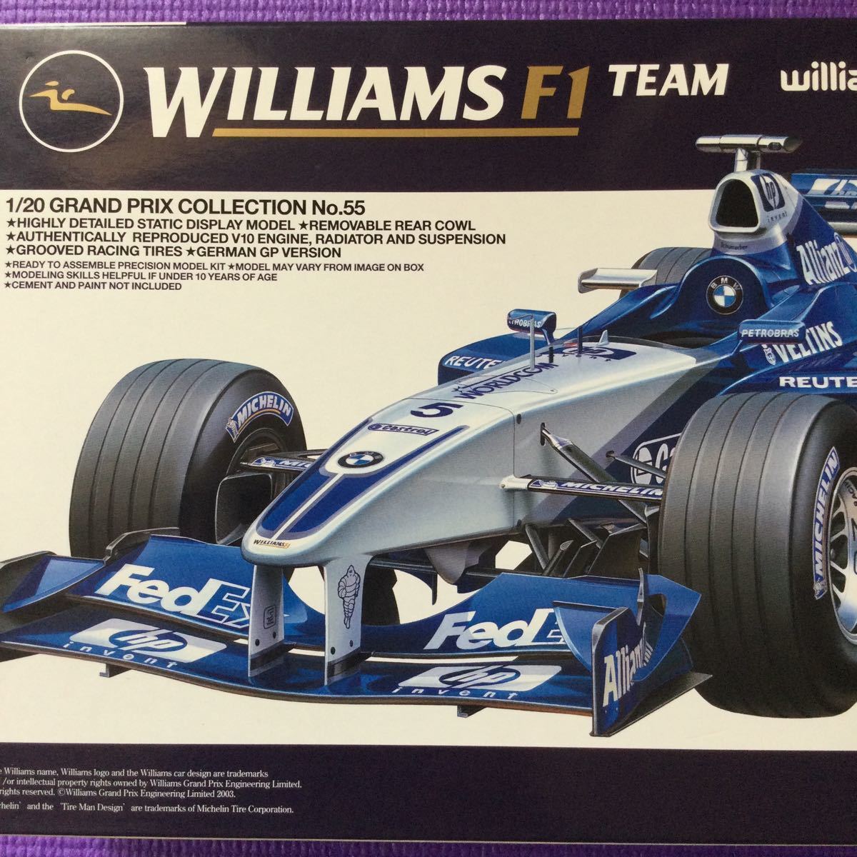 ミスターアンダースロー　WILLIAMS BMW FW24 タミヤ1/20 1:20 TAMIYA MASTERWORKS WILIAMS F1 BMW FW24 JAPAN GP 2002 #6