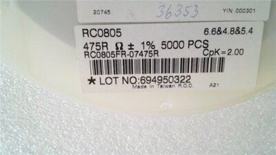 50 x Dickfilmwiderstand - 475 Ohm - 125 mW - 1% - 0805 - NEU