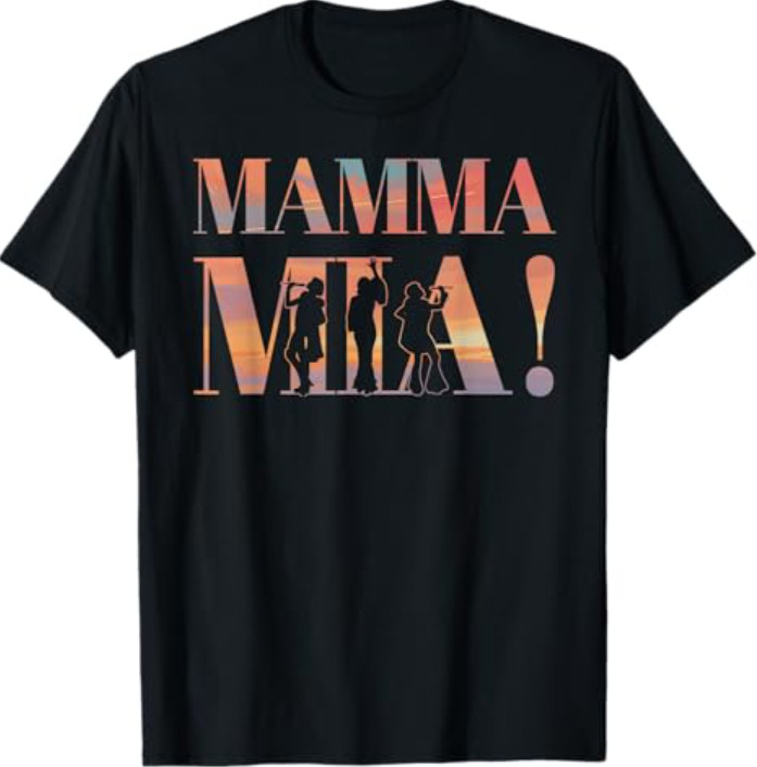 Camiseta Mamma Mia Retro Disco Dancing Silhouette 70s Vibes