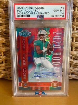 R0700 2020 Panini Honors 2 Tua Tagovailoa 2004 Rookies Auto Red 10/10 PSA 10