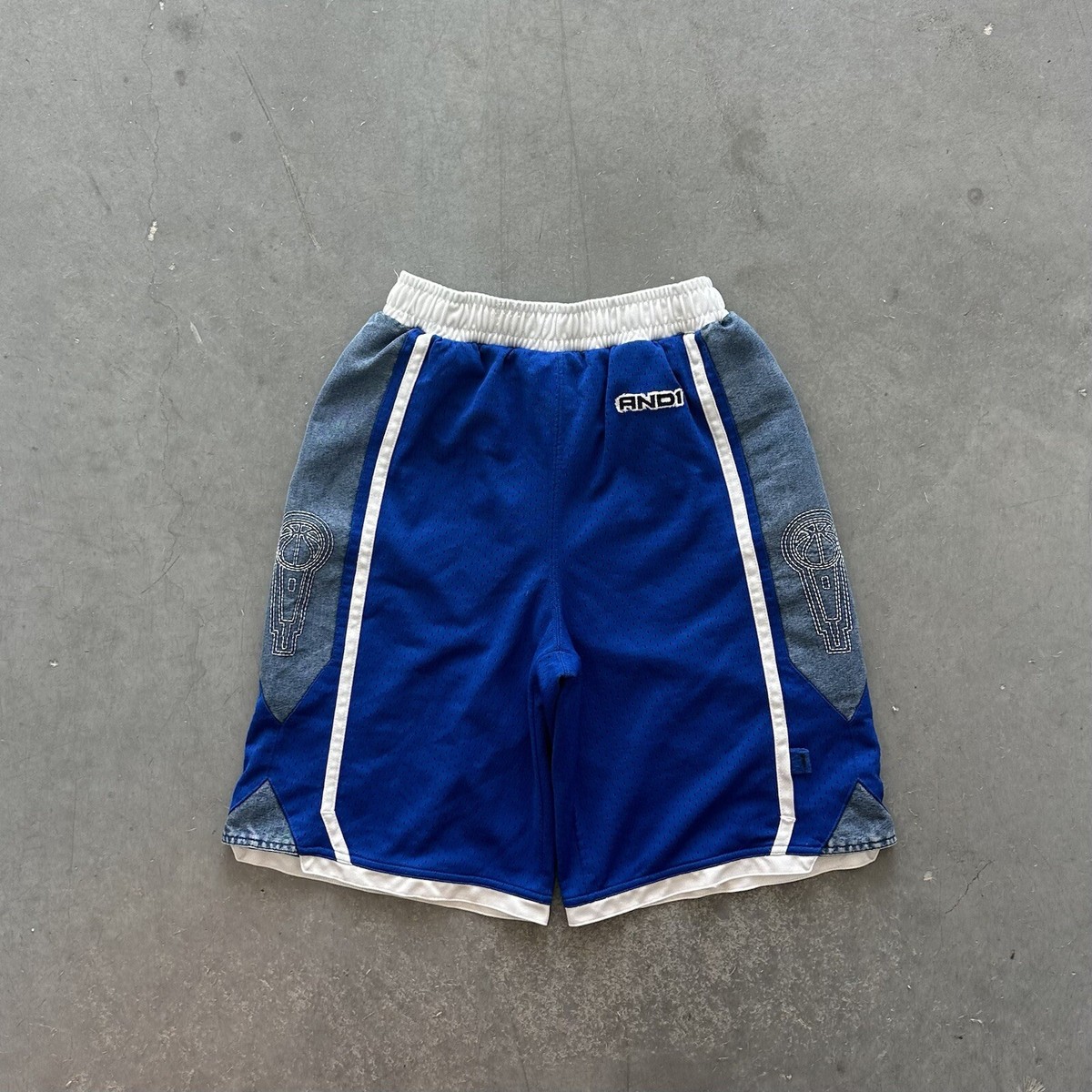 AND1 MIXTAPE TOUR ショーツ 2003 AND 1 MIXTAPE TOUR GAME BASKETBALL SHORTS DENIM SZ M