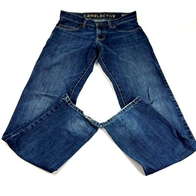 Camel Active Jeans Woodstock Men 34x33 Blue Denim Cotton Distressed Straight Fit