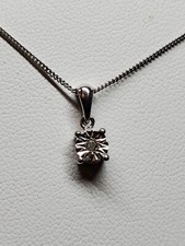 .02ctw Round Genuine Diamond Sterling Silver Necklace 18"