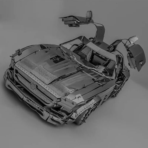 Metal Mosaic 3D Mercedes SLS Gullwing Model Kit 14 + No Glue Required NEW AUS - Photo 1/3
