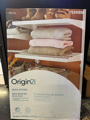 Origin 21 Edda 23.78-in x 3.31-in x 16.46-in White Wire Shelf Kit  850042168806