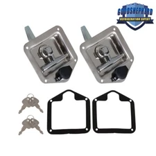 2× Trailer Door Latch T-Handle Lock Stainless Steel Keys Camper RV Truck Toolbox