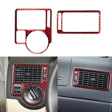 Borde de salida de aire derecho izquierdo fibra de carbono rojo para VW Golf 4 GTI Jetta MK4 1999-04