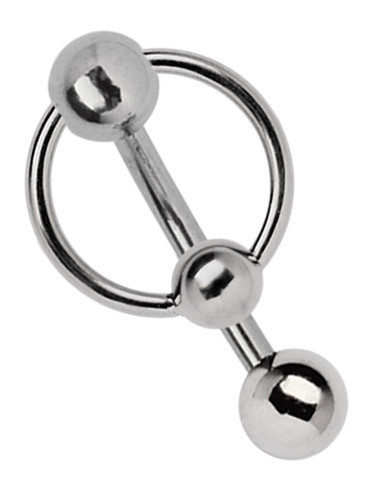 Titan Intim Bauchnabel Piercing Schmuck Banane in 1,6mm mit Lochkugel und BCR - Bild 1 von 2