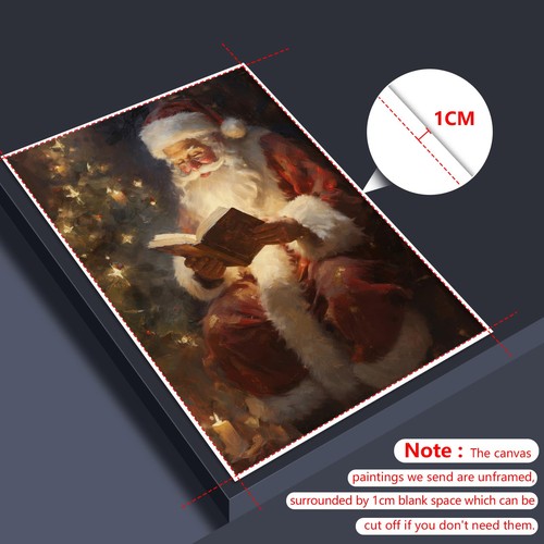 Woodkodnxy Vintage Natale Tela Wall Art - Babbo Natale 12"L x 16"W, Claus - Foto 3 di 9