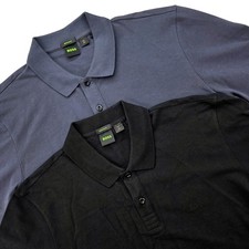 BOSS Hugo Boss Regular Fit Men's XL Solid Black/Blue Short Sleeve Polo Shirt