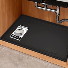 22x19 Under Sink Silicone Mat Waterproof Cabinet Protector Tray Gray