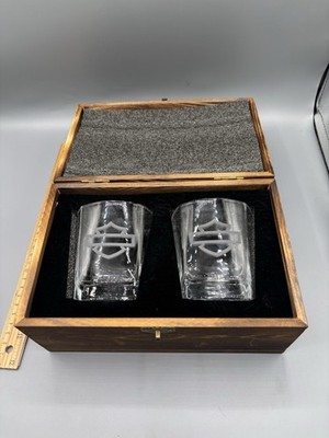 Harley Davidson Bar & Shield Premium Whiskey Glass Wooden Box Gift Set