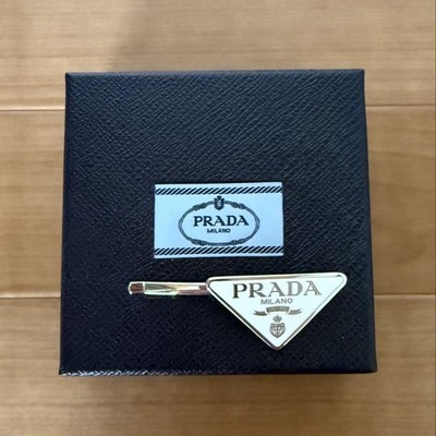 PRADA ヘアピン アイボリー Prada Metal Hair Clip White Used 2024 Box Included | eBay