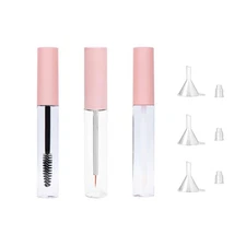 3 PCS 10ml Empty Mascara Eyeliner Lip Gloss Tubes with Funnels Inserts