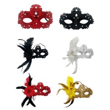 Feathered Contemporary Half Face Mask For Halloween Party Costume Accessory