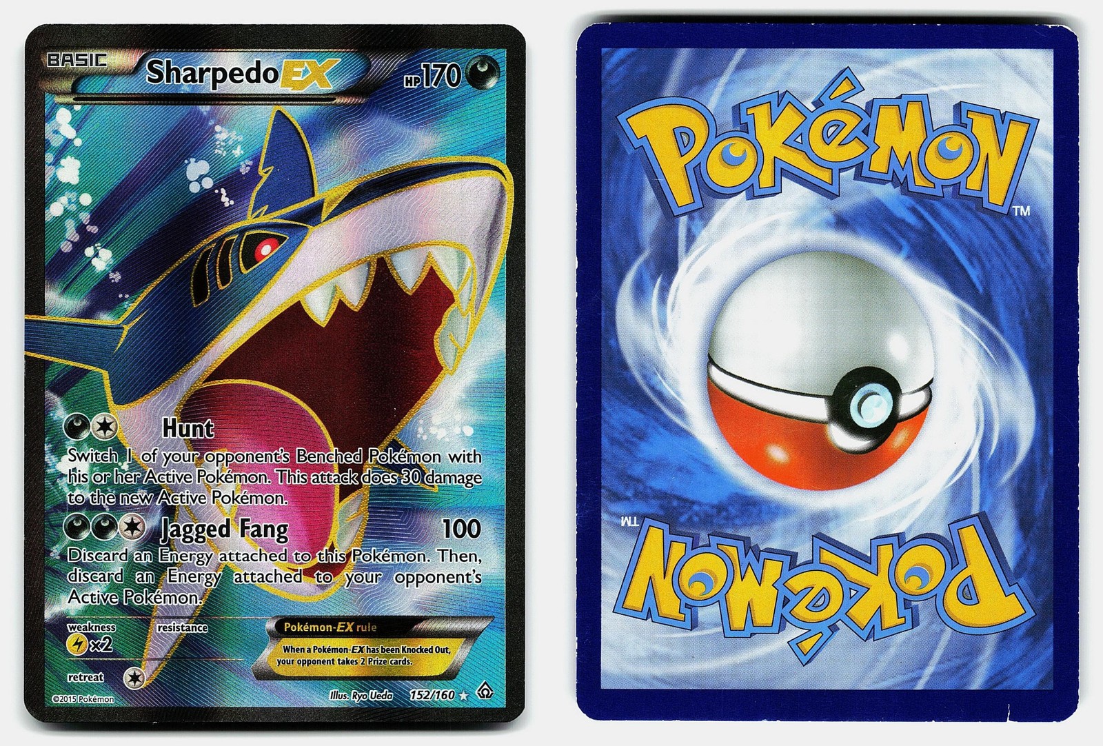 SHARPEDO EX PRIMAL CLASH 152/160 MP ULTRA RARE POKEMON