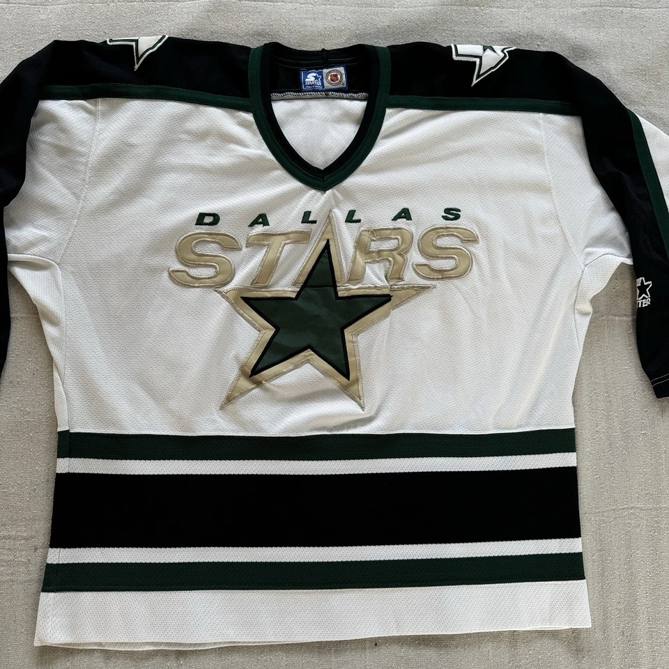 VINTAGE Dallas Stars Jersey STARTER Stitched WHITE NHL Blank 90s - Image 2 of 4