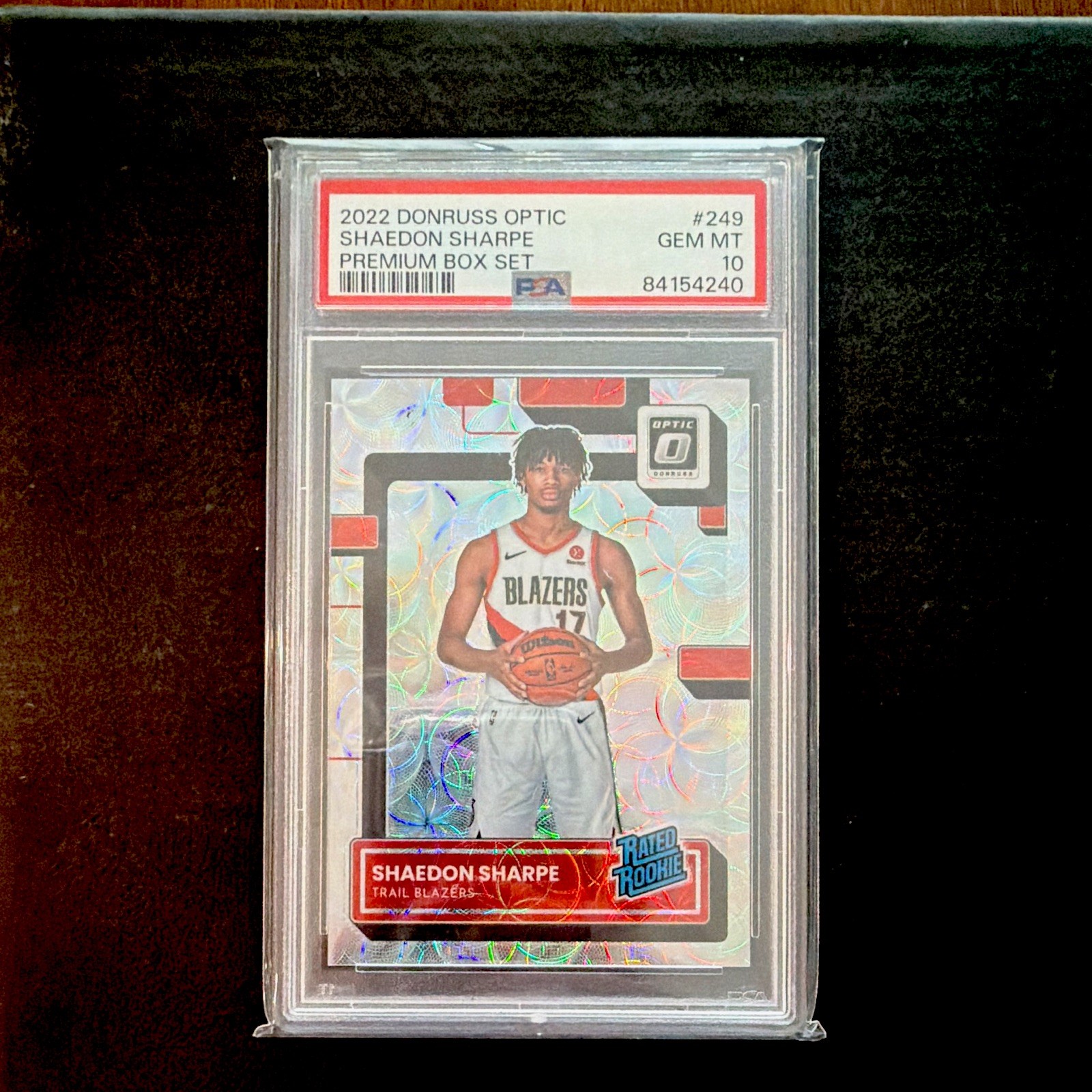 Shaedon Sharpe Rookie Card /249 PSA 10 Premium Box Set Panini 2022 Donruss Optic