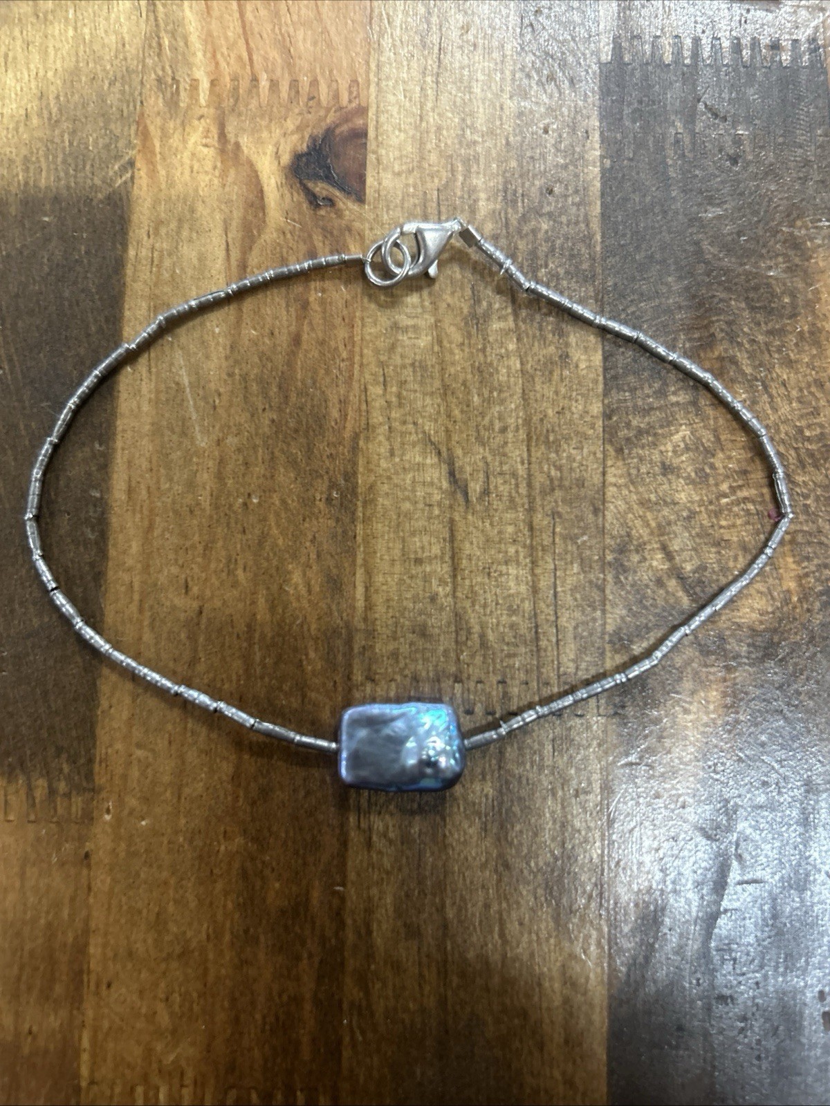 9.25” Sterling Silver Rectangular  Abalone Shell … - image 1