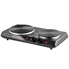 OVENTE Electric Countertop Double Burner, 1700W Cooktop with 7.25" and 6.10" ...