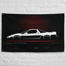 NSX 1990 Car Silhouette Flag 3x5 ft Garage Banner Man Cave Wall Decor Gift