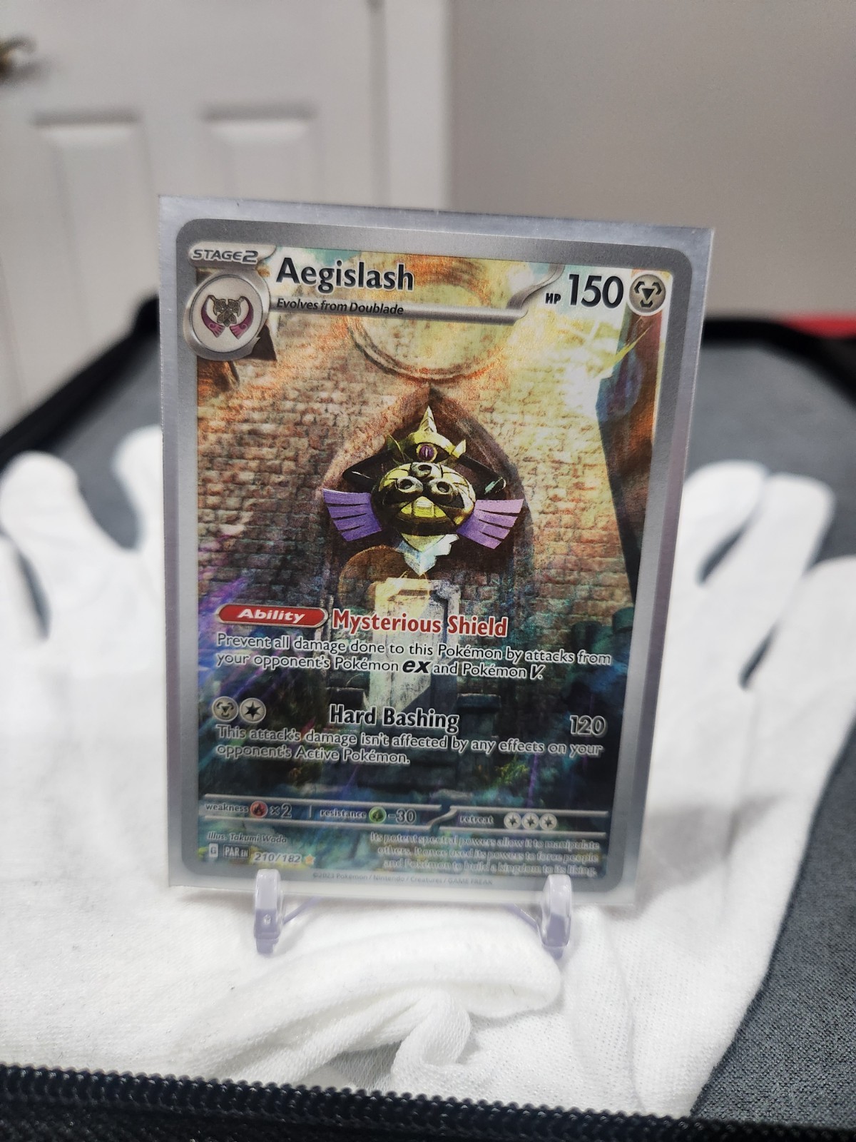 Aegislash - 210/182 Illustration Rare Holo NM Pokemon SV04: Paradox Rift