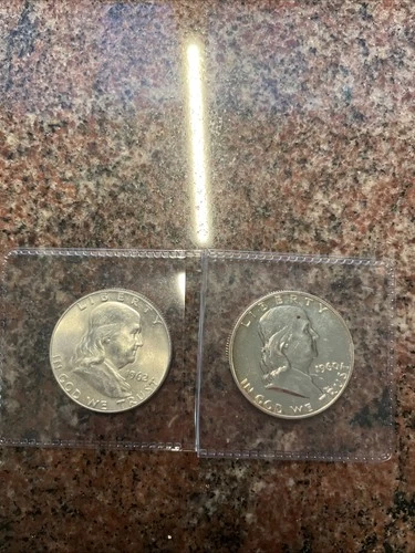 Uncirculated 1960, 1962-d Philadelphia Mint Silver Franklin Half