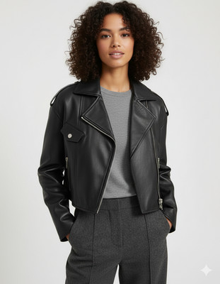 Black Handmade Women's Party Leather Causal Jacket Genuine Soft Motorcycle Biker