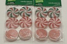 LOT OF 2 PACKS SWIRL PEPPERMINT CANDY PIECES 1.5" EACH DECOR CRAFTS FREE SHIP