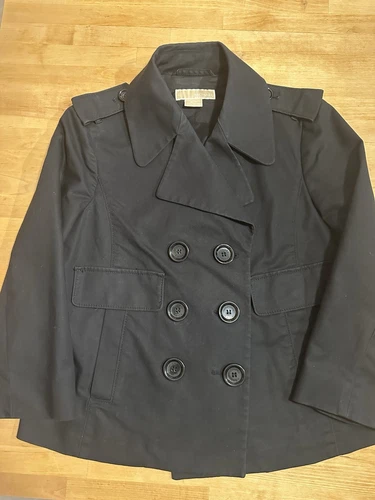 Giacca Michael Kors donna classica nera doppiopetto S P misto cotone