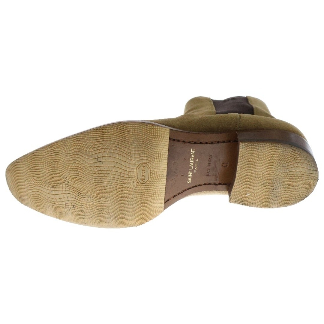 STIVALI CHELSEA SAINT LAURENT PARIS LAURAN PELLE SCAMOSCIATA LATO GORE BEIGE USATI 0B46