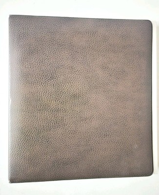  Vintage K&M Brown 3-Ring Binder Faux Leather + 70 K&M Plastic PolyVu Sheets 