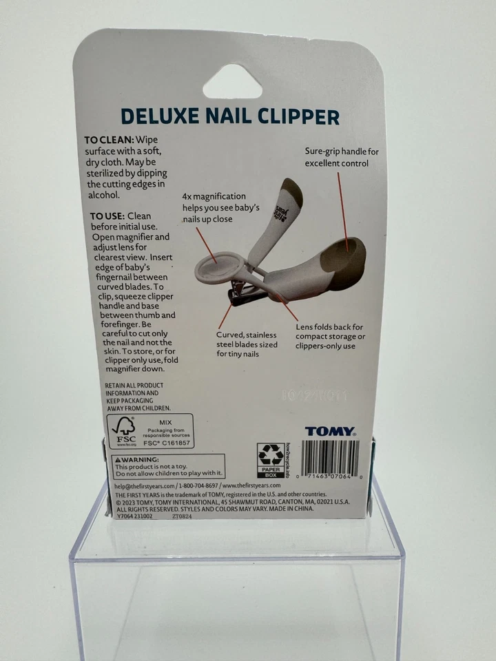 Cortadores de unhas de bebê The First Years Deluxe com lupa e alça de aderência segura - Imagem 2 de 2