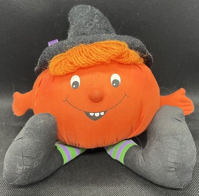 1982 Hallmark Halloween Kürbis Sitzsack 10'' hoch