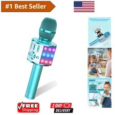 Fun Festive Kids Karaoke Microphone - Bluetooth, LED Lights, for All Occasions