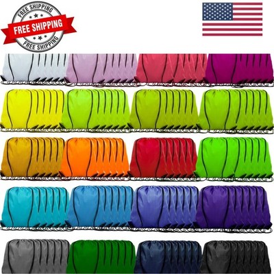 Drawstring Backpack Bags Sports Sackpack Bulk Cinch Gym Bag For Women Men Out...