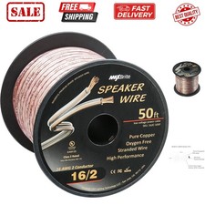 High Performance 16 Gauge Speaker Wire, Oxygen Free Pure Copper - Listed Cla...